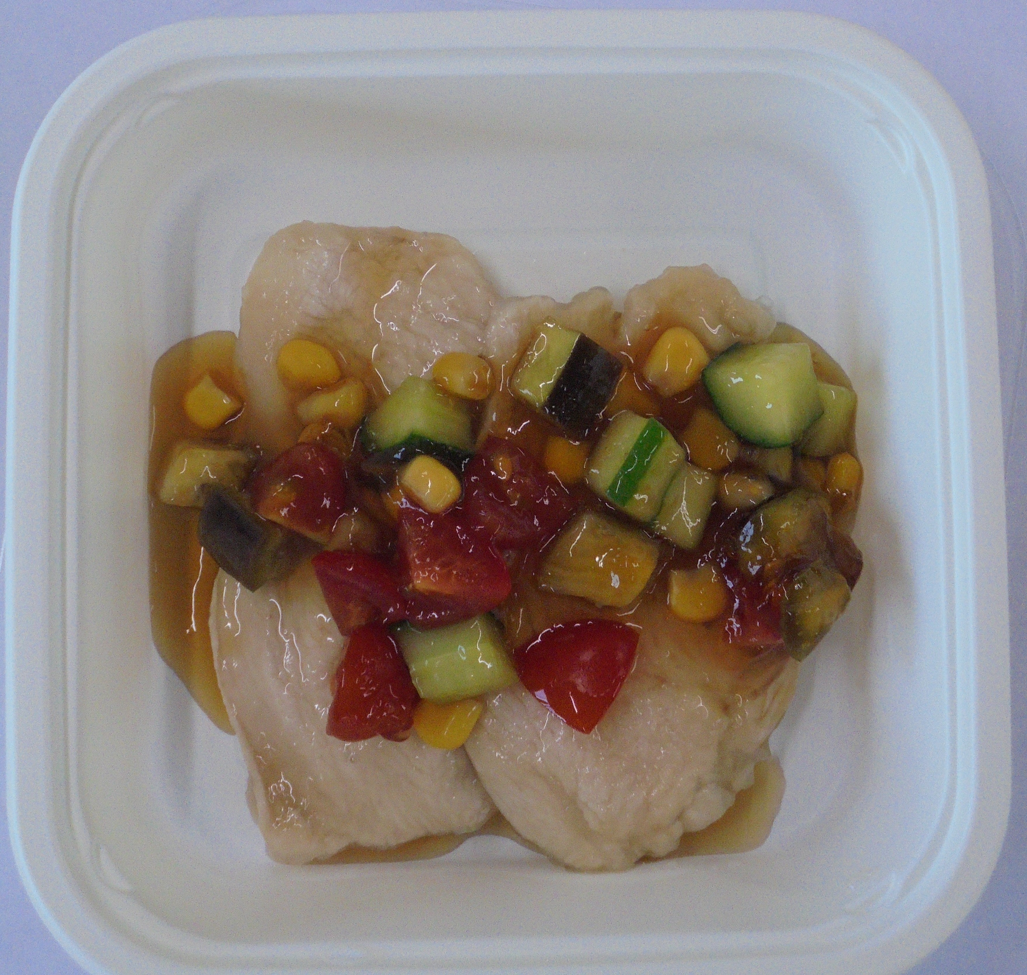 鶏胸肉の夏野菜ゼリーがけ